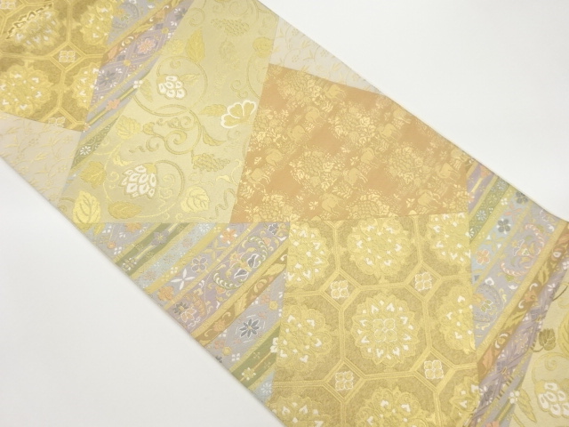 JAPANESE FUKURO OBI / WOVEN GRAPE ARABESQUE / BY HATTORI ORIMONO